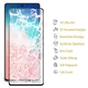 A smartphone screen protector with a cracked screen effect, next to a list of its features. Produktbild-Vorschau