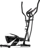 A black and white elliptical cross trainer is shown against a white background. Produktbild-Vorschau