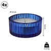 Teelichthalter 4er Set Glas blau  Ø5x3cm Teelichtglas Produktbild-Vorschau 2
