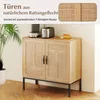 COSTWAY Sideboard Rattan Aufbewahrungsschrank, Boho Buffet Produktbild-Vorschau 5