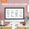 VEVOR tlačiareň štítkov 200x79x83mm termotlačiareň 150mm/s Náhľad obrázku produktu 2