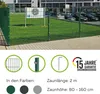 A green metal fence in front of a building and a parking lot, with marketing information below. Anteprima dell’immagine prodotto