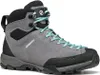Mojito Hike GTX Wmn Wanderschuhe von Scarpa in Grau mit türkisfarbenen Schnürsenkeln. Produktbild-Vorschau