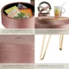 Tabouret avec coffre de rangement aspect velours Voir les images du produit 5