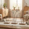 3er Set Aufsteller Blume Metall MDF Schwarz Natur Draht Produktbild-Vorschau 4