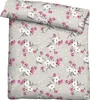 A folded duvet cover with a floral pattern. Produktbild-Vorschau