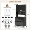 Vorratsschrank, Buffetschrank mit Aufsatz, 4 Metallhaken Produktbild-Vorschau 5