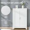 HOMCOM Sideboard mit Lamellentüren Metallschrank mit Produktbild-Vorschau 5