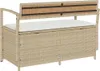 vidaXL Gartenbank mit Stauraum und Kissen Beige Poly Rattan Produktbild-Vorschau 6