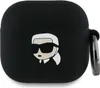 A black silicone case for AirPods with a 3D cartoon depiction of Karl Lagerfeld's face on the front. Anteprima dell’immagine prodotto