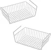 Two wire storage baskets stacked vertically. Voir les images du produit