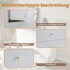 A collage of close-up images highlighting features of a white sideboard cabinet, set against a blurred room background. Anteprima dell’immagine prodotto