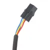 A close-up of a black connector with three colored wires (blue, yellow, and red) emerging from it. Náhled obrázku produktu