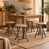 Urban Living Hocker - Metall/Holz - D30 x 45 cm - klappbar Produktbild-Vorschau 3