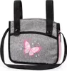 A gray and pink baby bag with a butterfly design. Produktbild-Vorschau