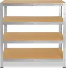 A four-tier metal shelving unit with wooden shelves, shown against a white background. Anteprima dell’immagine prodotto