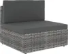 vidaXL 6-tlg. Garten-Lounge-Set mit Kissen Grau Poly Rattan Produktbild-Vorschau 3