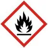 A hazard symbol indicating flammability. Produktbild-Vorschau