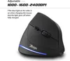 A black vertical mouse with blue LED lighting. Produktbild-Vorschau