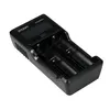 A black battery charger with two slots and a digital display. Náhled obrázku produktu