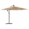 vidaXL Parasol avec LED et mât en acier brun 246x246x230 cm Voir les images du produit 10