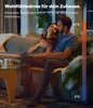 A couple relaxing on a couch in a dimly lit living room, with a temperature gradient overlay on the right side of the image. Anteprima dell’immagine prodotto