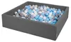 KiddyMoon suchy basen kwadratowy z piłeczkami 7cm 120x30 Podgląd zdjęcia produktu 1