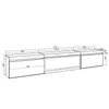 A technical drawing of a TV cabinet with dimensions indicated. Anteprima dell’immagine prodotto