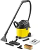 A Kärcher wet/dry vacuum cleaner and its accessories are displayed against a white background. Produktbild-Vorschau