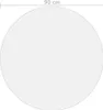 A circular, light gray matte table protector with a measurement indicator at the top. Produktbild-Vorschau