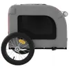 vidaXL Rimorchio per bicicletta cani rosso e grigio Tessuto Anteprima dell’immagine prodotto 6