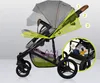 A side view of a gray baby stroller with highlighted features and a close-up of the storage basket. Anteprima dell’immagine prodotto