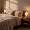 Lampka nocna E14 materiałowy klosz lampa stołowa kabel Podgląd zdjęcia produktu 4