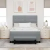 vidaXL Letto a molle con testiera grigio chiaro 160 x 200 Anteprima dell’immagine prodotto 3