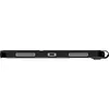 The side view of a black tablet case with silver connectors. Produktbild-Vorschau