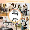 Collage of images showing a multifunctional trolley used in a salon and for painting, with close-ups of its features and applications. Voir les images du produit