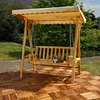 Balançoire hollywoodienne Nature/Beige Bois Banc de jardin Voir les images du produit 2