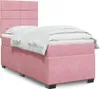 vidaXL Boxspringbett mit Matratze Rosa 100x200 cm Samt Produktbild-Vorschau 2