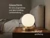 Kleine Tischlampe Messing mit Glas Kugel Weiß, LED per Produktbild-Vorschau 6
