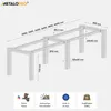 A diagram of metal table legs with dimensions and feature icons. Produktbild-Vorschau