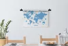 MuchoWow® Wandteppich Wandbehang Weltkarte - Blau - Einfach Produktbild-Vorschau 3