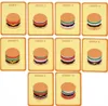 Ten cards, each featuring a different stacked burger illustration, arranged in a grid. Náhľad obrázku produktu
