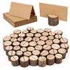 Bixury 50 Stück Zylindrischer Kartenhalter Holz Stabil Produktbild-Vorschau 1
