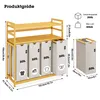 AdelDream Wäschekorb Wäschesortierer mit Regalen 4 Fächer 2 Produktbild-Vorschau 2