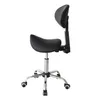 A black saddle stool with a backrest on a white background. Anteprima dell’immagine prodotto