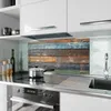 Küchenrückwand Spritzschutz Glas mit Motiv Bunte Holzplatte Produktbild-Vorschau 2
