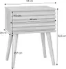 Comodino scandinavo con decori in legno scanalato, Marrone Anteprima dell’immagine prodotto 7