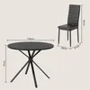 BEALIFE Eettafel van rundsleder, 100 cm diameter, met 4 Productafbeelding-voorbeeld 4
