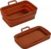 2 Stück Rechteckige Heißluftfritteuse Silikon Backbleche, Produktbild-Vorschau 1