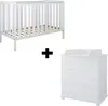 ZEE BAMBI Set Lettino Bambini Bianco 120x60 cm con Barriera Anteprima dell’immagine prodotto 2